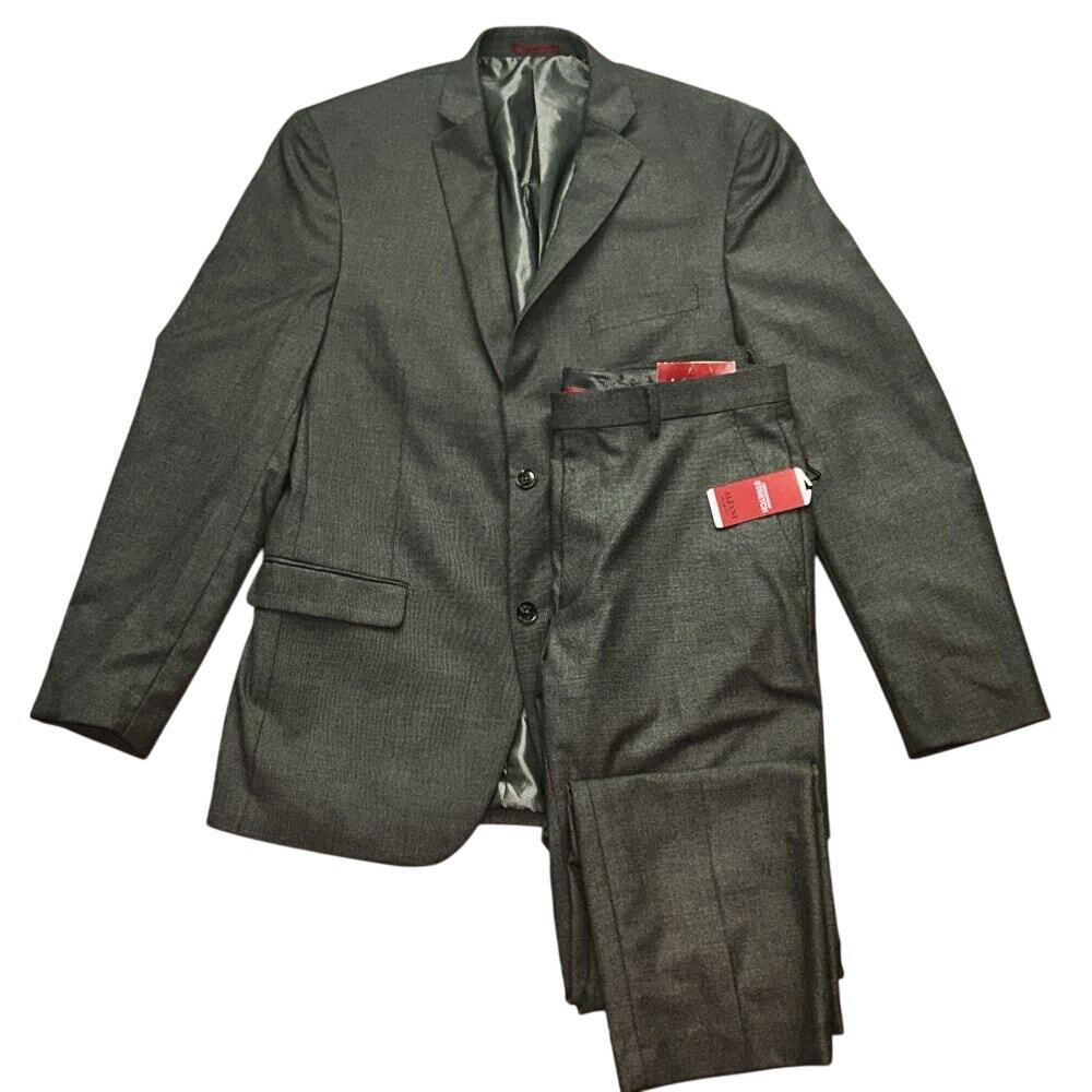 NWT Alfani Slim Fit Performance Stretch Gray Suit 42L & 34X32